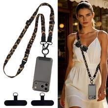 Leopard Print & Polka Dots Phone Lanyard Crossbody, Cell Phone Strap For Around The Neck Adjustable, Anti Theft Cute Lanyard For ID Holder Key Accessories For Women Men - Multicolor - View 3