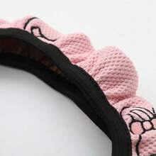 Cartoon Cute Rabbit Steering Wheel Cover, 38cm Universal Ice Silk Elastic No Inner Ring Steering Wheel Protective Cover, Comfortable Feel All Season Universal Steering Wheel Cover - Rabbit-shaped Elastic Handlebar Grips Without Inner Ring - View 6