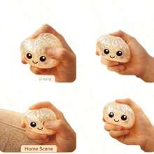 1pcs 8.5cm Dumpling Squishies Stress Relief Balls, Handmade Squeeze Fidget Toys With Steamer Storage Case, Soft TPR Slow Rebound Big Bun Squishy, Realistic Food Shaped Sensory Squeeze Toy, Anxiety Relief & Focus Decompression Prop, - 紫色 - 查看 6