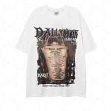 High-Quality Pure Cotton Short-Sleeved T-Shirt From An American Urban Fashion Brand For Men And Women, Loose Fit, Casual Summer Style, European And American Style, Modern And Unique. - 黑色 - 查看 8