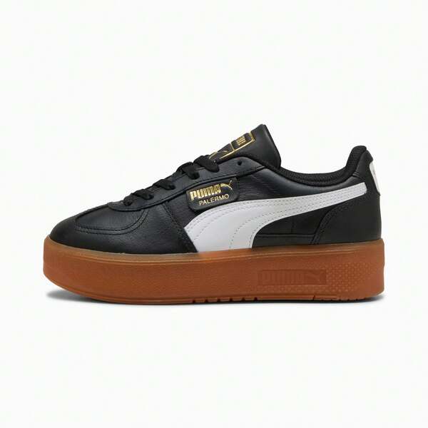  Puma Palermo Elevata - Zapatillas de piel para mujer - Sneakers color negro leather Puma con plataforma - ✅Entrega 24/48h