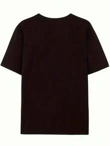 Camiseta de Mujer |     Camiseta de punto de poliéster de manga corta con cuello redondo y estampado de labios de fresa para mujer |     Ropa de uso diario, camiseta casual de manga corta para primavera y verano |     Lavable a máquina, adecuada para regalar a amigas y compañeras de clase, hermanas, esposas, para usar en primavera, verano y otoño. Camiseta de mujer, camisa de mujer, camisa casual de mujer. Camiseta de Mujer, Camisa de Mujer, Camisa Casual de Mujer - Negro - Ver 2