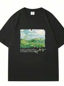 Printed T-Shirts For Women, Plus-Size Urban Style Tops, Comfortable And Stylish Summer T-Shirts That Go With Everything. WAVLATII New Spring Green Printed T-Shirts For Women,  White Plus Size Urban Style T-Shirts For Women, Casual Summer T-Shirts For Ladies. - 黑色 - 查看 1