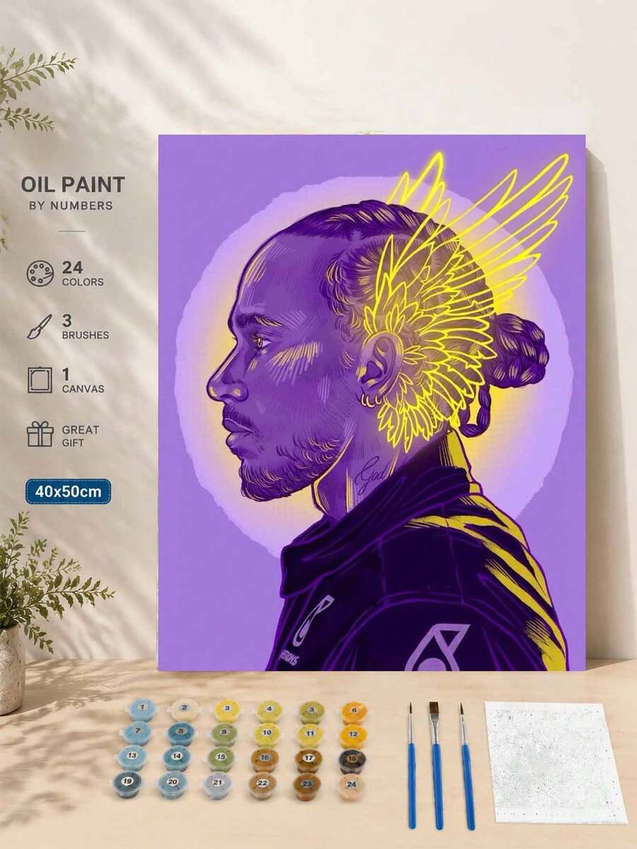 一套赛车手DIY数码油画套装，成人手工，无框艺术油画套装，适用于卧室装饰和墙面艺术装饰，绘画方法简单有趣，无需绘画基础，实现您的绘画梦想，沉浸在缤纷多彩的世界中，每一笔都是自我表达，为生活增添浪漫气息，是馈赠亲朋好友的最佳礼物，节日礼物，40*50厘米