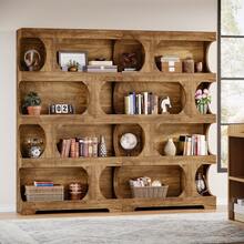 Tribesigns 4-Tier Wood Bookshelf With Ample Storage, 71" Tall White Bookcase, Freestanding Display Shelf With Classic Shape, Modern Large Library Book Shelf For Living Room, Home Office - Brown - View 3
