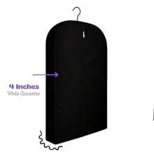 Funda protectora de algodón para ropa para colgar en tela sin polvo almacenamiento de clóset para vestidos y trajes con cierre (24 x 42 pulgadas - negro - Ver 8