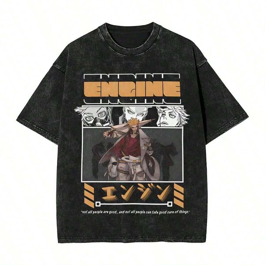 Local Warehouse Items Women's ClothesZanka Nijik Gachiakuta Anime Washed T Shirt Streetwear Hip Hop 7Vintage T-Shirt  Tees For Men Women Cotton Oversize Summermotif Women Clothesanti-UV Men T-Shirts Fall/Winter - màu đen - Xem 1