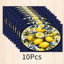1pc Lemon Striped Linen Placemat, Breakfast Mat, Coffee Coaster, Bowl Pad, Kitchen Accessory, Easy To Clean Dining Mat, Suitable For Home, Restaurant, Dining Decor, Holiday Gift, Gift For Friends, Multi-Piece Set - Multicolor - View 22