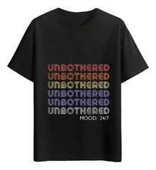 Unbothered Mood 24/7 T-Shirts - Hitam - View 6