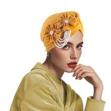 New Arrival, High-End, Elegant Solid Color Headband With Tangled Flower And Pearl Tassel Decor, Pearl Flower Design, Enhances Beauty And Liveliness, Suitable For Evening Gala, Birthday Party And Daily Wear - Multicolor - View 17