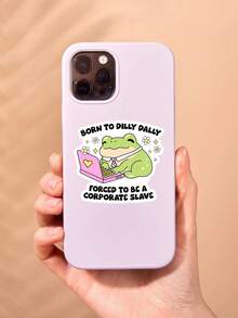 Funny Corporate Frog Sticker – "Born To Dilly Dally Forced To Be A Corporate " Meme Decal For Laptop Water Bottle, Waterproof Vinyl Sarcastic Work Life Sticker Gift - A - View 4