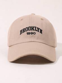 1pc Women's Brooklyn Embroidered Baseball Cap, Unisex Casual Hat, Outdoor Sun Protection, Adjustable, Suitable For Spring/Autumn Travel, Beach Vacation - Black - View 13