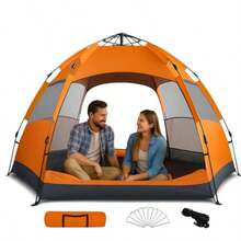 Genérico Tienda de Campaña para 3-4 Personas, Carpa Domo para Camping de Diseño Impermeable para Senderismo y Actividades al Aire Libre - como en la imagen - Ver 8