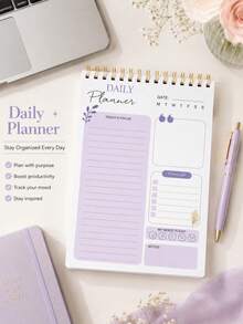1 pieza Libreta de tareas con diseño de arcoíris, agenda espiral minimalista A5, adecuada para mujeres y hombres, organizador de tareas fácil de arrancar, mejora la productividad y la organización, útiles escolares/de oficina, regalo para ella - multicolor - Ver 9