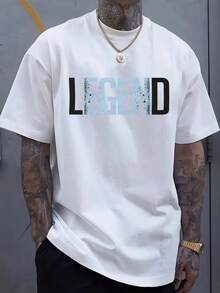 Fashionable Printed Men's T-Shirt With A Simple Cut That Highlights Masculine Charm, Made Of Pure Cotton, Combining Solid Colors With Vibrant Prints, Comfortable And Breathable, A Must-Have Classic For Summer. - 白色 - 查看 1