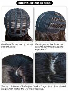 alicegarden Peluca sintética de 30 pulgadas de largo con un estilo ondulado natural en un impresionante negro-marrón. Diseñada con flequillo, esta pieza de cabello postizo es perfecta para el uso diario de la Sra., ofreciendo una peluca natural y duradera como regalo para las damas. (Sin accesorios) - Marrón oscuro - Ver 10