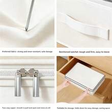 大尺寸透明視窗不織布衣物收納整理箱，床底衣櫃玩具垂直收納籃，便攜旅行行李袋，宿舍與返校季必備居家用品 - 白色 - 查看 7
