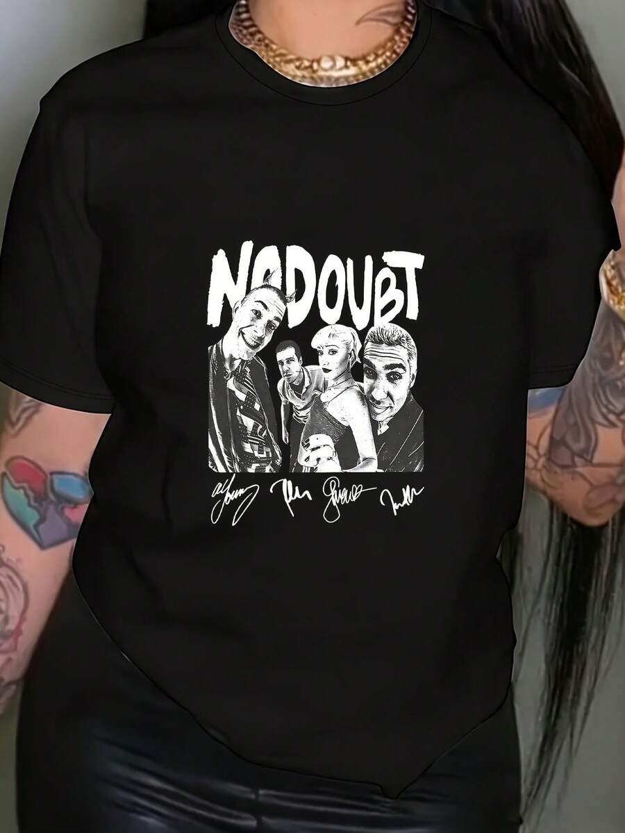 Camiseta unisex de manga corta, para mujerCon temática de bandaCamisetaAdecuadoparaVerano&Primavera-CortoMangaTripulaciónCuelloInformalSuperiorconIcónicoMúsicaGrupoImprimir,MáquinaLavableBlusaEstiloparaInformalVestimenta&VentiladorPlayeras de ropahombre, , , Dazymujer,romwehombres, bohochic,maestrasregalos,camisetaparaconjuntos de mujercon curvasparamu,y2k, - Negro - Ver 1