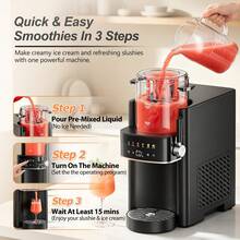 Slushie Machine, Ice Cream Maker, Slushy Machine For Home And Families, No Ice Needed With Rapid Chill & Temperature Control, Multi-Function For Margarita, Easy To Clean, Summer Essentials - US A Type Plug(110-127V) - View 3