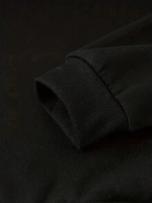 Sudadera con estampado de dinosaurio con forro térmico - Negro - Ver 5