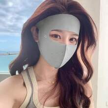 1件女款夏季防紫外線面罩，冰絲防曬面罩，全臉防曬面罩，輕量透氣夏季防曬面罩，戶外騎行與日常出行防曬面罩，全臉防曬/防風/防塵面罩，四季可穿。(C度隨機位置) - 彩色 - 查看 7