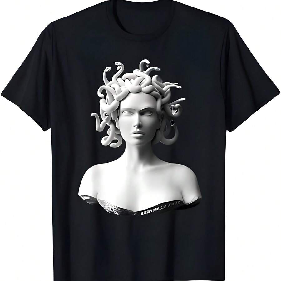 Medusa Mitología griega Camiseta - Negro - Ver 1