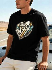 T-shirts i stora storlekar för män - Svart - Visa 2