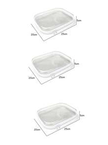 3pcs Transparent Hard Shell Zipper Storage Boxes, Transparent Zipper Storage Bags, Double-Layer Hard Plastic Zipper Bags, PET Material Travel Cosmetic Storage Bags, Portable Toy Organization Storage Boxes - White - View 8