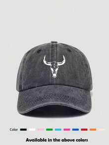 1 chiếc mũ lưỡi trai unisex in họa tiết bạc màu, kiểu dáng cổ điển, thoáng khí, thích hợp cho hoạt động ngoài trời, câu cá, du lịch. - Nhiều màu - Xem 1
