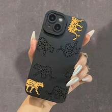 Funda De Teléfono De Silicona Con Patrón Gráfico De Tigre Para IPhone 14, 13, 12, 11 Pro Max, XS Max, X, XR, 8, 7, 6, 6S Mini, Plus, 2022 SE, Regalo Para Cumpleaños, Novia, Novio, Amigo O Para Usted Mismo, Funda De Silicona Anticaída - Negro - Ver 3