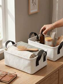Jute Fabric Bathroom Organizer Basket Decorative Multipurpose Organizer Box - Flat Basket - View 12