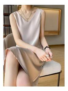 Plus Size Dresses - Champagne Color - View 5
