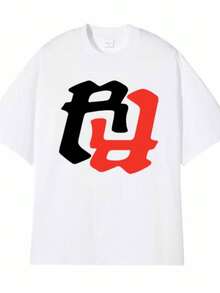 Rapper RR KanKan Logo Graphic Print T-Shirts Summer Men Women Clothing Y2k Vintage T Shirt Oversized Cotton Short Sleeve T-Shirt - 白色 - 查看 1