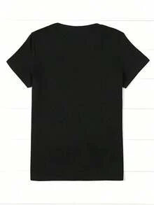 El diseño del número 13 y la pajarita celebra el momento oficial de la adolescencia.Una camiseta elegante de manga corta para mujer, con un diseño estampado único, perfecta para uso diario casual y ocasiones deportivas. - Negro - Ver 5