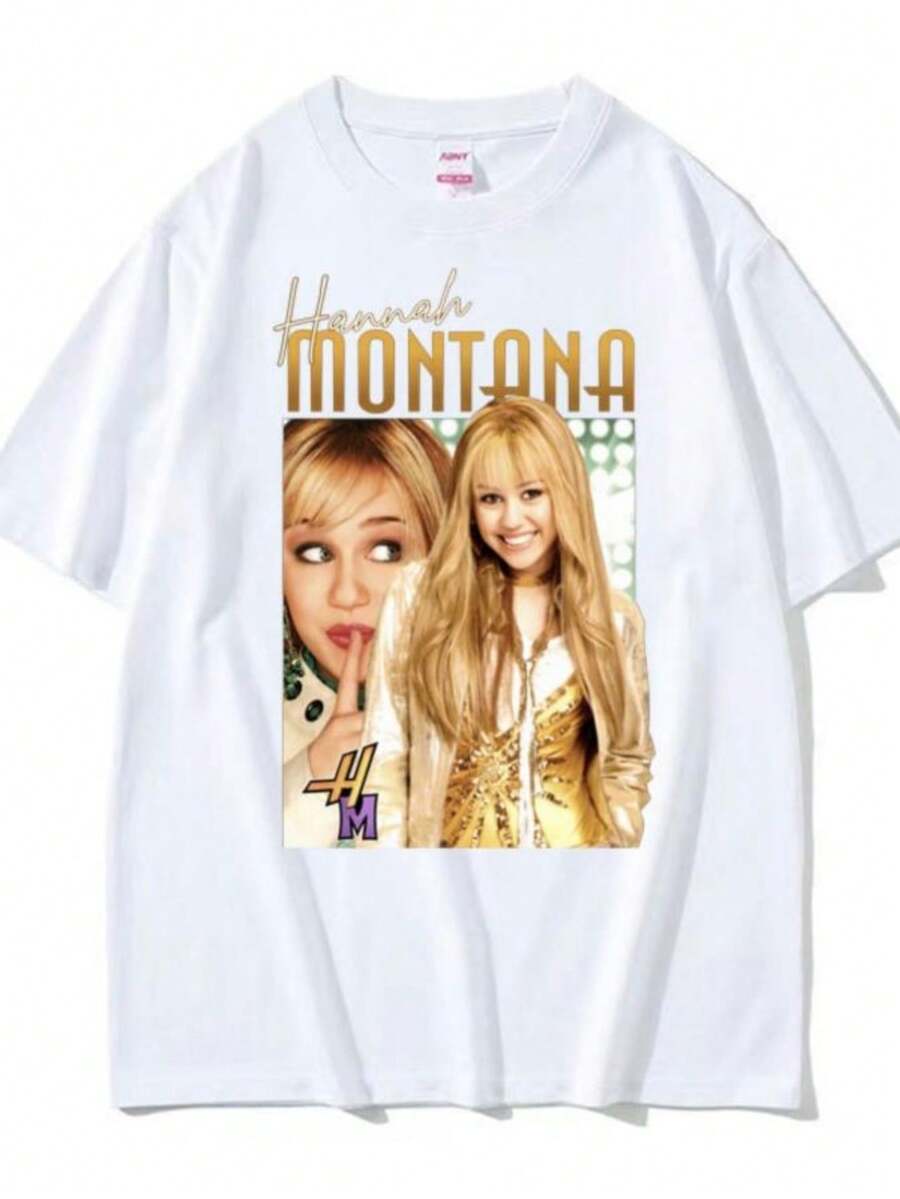 Women's Blouses Retro 90s T Shirt Miley Cyrus Rap Hip Hop Punk Style Tee Shirt Men Women's Summer High Quality T-Shirt Streetwear - 白色 - 查看 1