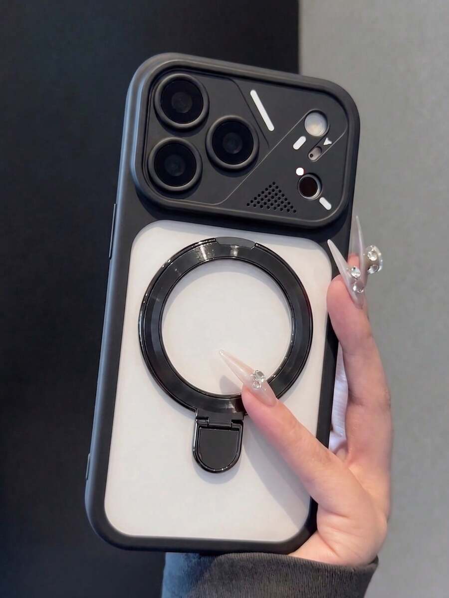 1 chiếc ốp lưng điện thoại cao cấp trong mờ có vòng từ tính, tương thích với iPhone 17 Pro Max Air 16 15 14 13 12 11 Pro Max Plus, chất liệu PC cứng. - màu đen - Xem 1