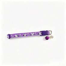 1pc Upgraded Cat/Dog Collar With Cat Pattern And (Small Bell + Round Bead Twist Pendant) - Soft & Comfortable, Adjustable Size, Available In Multiple Vibrant Colors (Pink, Yellow, Green, Red, Blue, Purple) - Ideal Pet Gift For Cats And Dogs - Multicolor - View 11