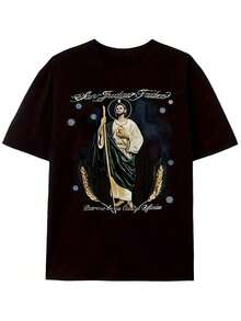 1 Piece Salt N Pepa 90s Retro Graphic Tee For Women - Vintage Rap Group Style, Casual Crew Neck T-Shirt With Salt & Pepa Letter Print And Microphone, Comfortable Fit For All Seasons, Great For Gym And Casual Wear, 180g 100% Cotton. - 黑色 5 - 查看 1