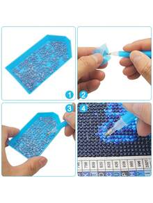 Bộ dụng cụ tranh đính đá 18/29 món, bao gồm bút đính đá, nhíp, đất sét, khay nhựa, bộ dụng cụ nghệ thuật thêu DIY - Bộ - Xem 6