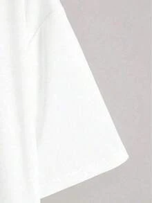 1 Piece Of Women's Casual And Cute Short-Sleeved Cotton Blend T-Shirt With A Round Neck, A Fashionable Everyday Top Suitable For Daily Wear. 180g 100% Cotton. - 白色 - 查看 5