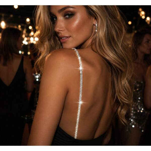 1 Pair Detachable Bra Straps Women, Bra Shoulder Chains, Sparkly Bridal Lingerie Straps Wedding Dress & Evening Gown