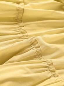 Solid Color Elegant Cute Ruffle Backless Sexy Spaghetti Strap Mini Dress, Party/Vacation/Beach/Date Outfit, Summer Holiday - Mustard Yellow - View 11