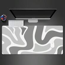 Large Gaming Mouse Pad (Multiple Sizes) - Non-Slip Rubber Base | Extended Keyboard & Mouse Desk Mat | Stylish Grey & White Abstract Design | Ideal For Work, Gaming, Office, And Home Use - Mouse Pad - View 3