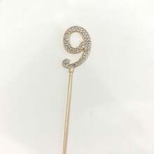 1pc/10pcs 0-9 Gold Diamond Cake Topper Decorations, Suitable For Birthday Wedding Party Cake Decor - Gold - View 11