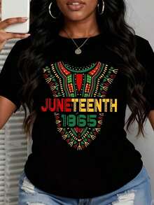 Camiseta Juneteenth 1865 con diseño de herencia afroamericana para celebrar la libertad y el Día de la Independencia, para mujeres y hombres. - Negro - Ver 3