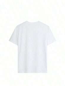 1 Piece, New Summer 2026 Collection, Women's Short Sleeve Crew Neck T-Shirt, Cartoon Letter Print, Casual Loose And Versatile Top, Fashionable Everyday Wear, Vintage Urban Style White, Unisex Cotton Loose Short Sleeve Crew Neck T-Shirt, Sizes: S–7XL; Ships In 24 Hours 180g 100% Cotton - 白色 - 查看 5