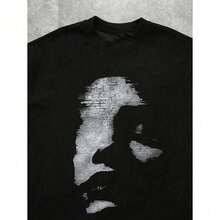 Short-Sleeved T-Shirt With Blurred Silhouette Graphic Print, Classic And Casual For Teenagers, Suitable For Summer ZZ0R 7OPT - 白色 - 查看 2