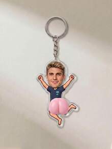 1pc Customizable Cute Butt-Shaped Acrylic Keychain, Personalized Funny Face Keychain For Couples And Friends, Cute Customized Pendant Suitable For Bags And Keys, Fun Bag Decoration Gift - Multicolor - View 20