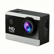 1 台 4K 超高清运动相机 - 小巧便携，带 EIS 防抖，1800 万像素广角，防水，适用于潜水、摩托车/自行车行车记录仪、可充电 Vlog 相机、户外运动（不含 Micro SD 卡） - 黑色 - 查看 2