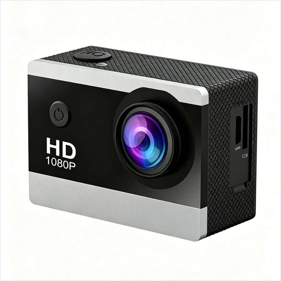 1 台 4K 超高清运动相机 - 小巧便携，带 EIS 防抖，1800 万像素广角，防水，适用于潜水、摩托车/自行车行车记录仪、可充电 Vlog 相机、户外运动（不含 Micro SD 卡）